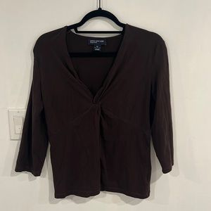 Brown long sleeve with twist (3/4) sleeve